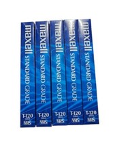 Lot of 5 Maxell T-120 Standard Grade 6 Hour Blank Video Cassete Tapes NEW Sealed