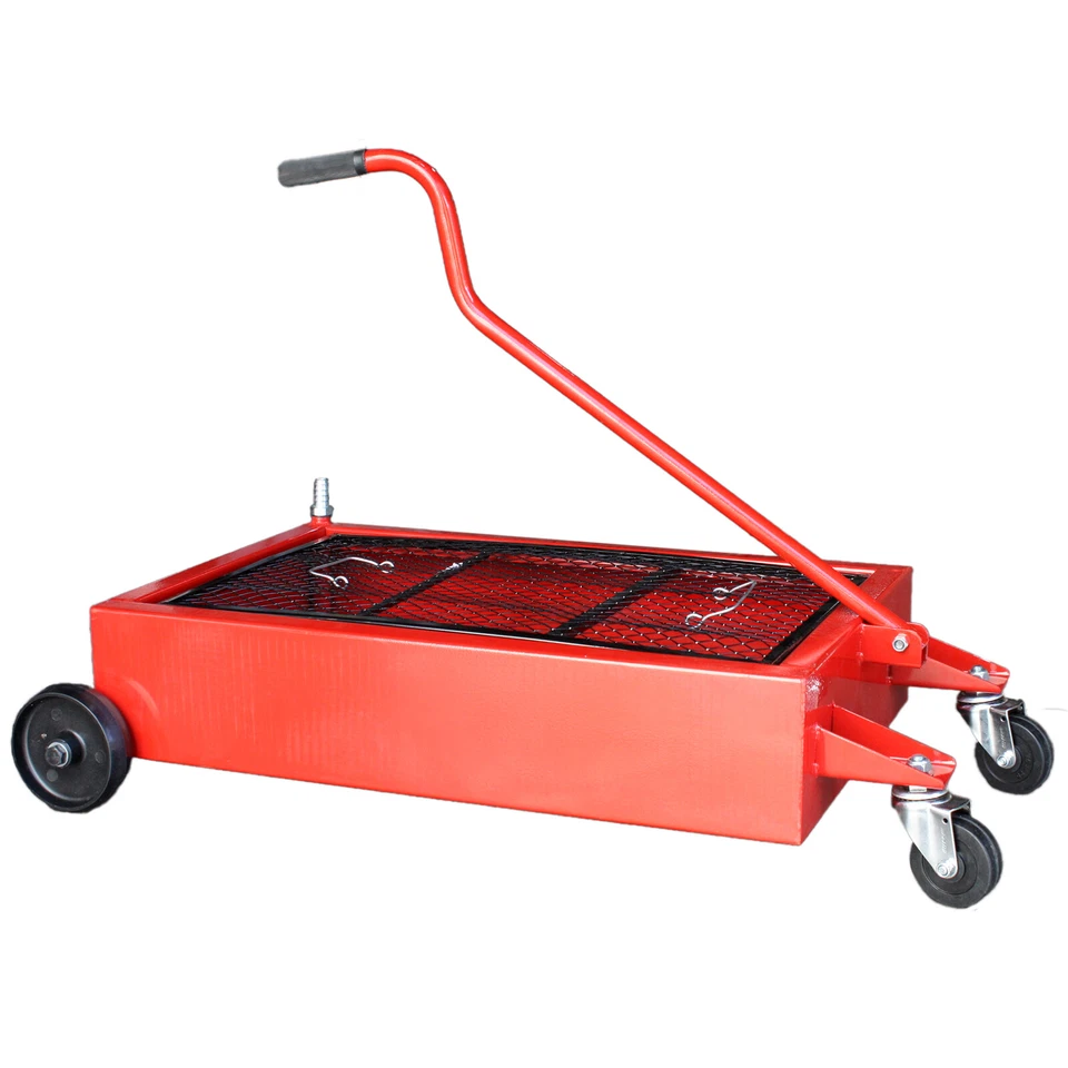 Low Profile 10 Gallon Waste Oil Drain Pan Tank Steel Reservoir Quick Oil Change - Image 2 of 4