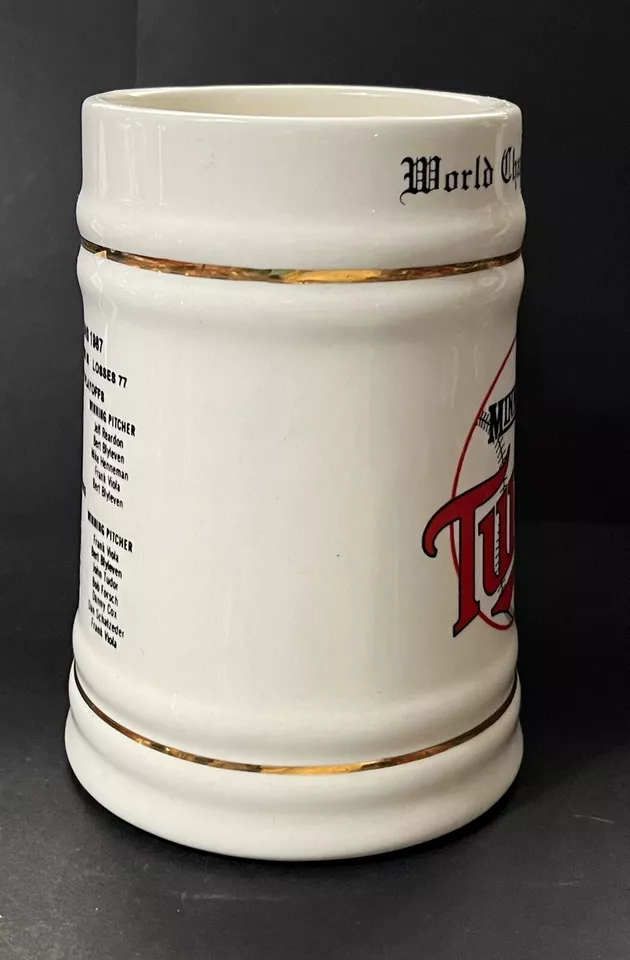 Vintage Minnesota Twins 1987 World Series Champions Beer Stein Mug Ceramic - Image 4 of 4
