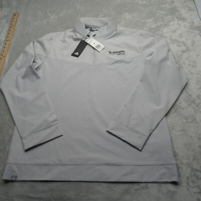 Adidas Jacket Mens Medium Gray Novelty Wind 1/4 Zip Pullover Pikes Peak CO NEW