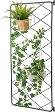 Wall Mounted Black Metal Wire Garden Trellis, 4 Foot Support Lattice Frame