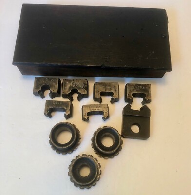 VINTAGE 1920s TAP & DIE SET~WOOD BOX PIPE THREADING WELLS BROS BRIGGS STD USA