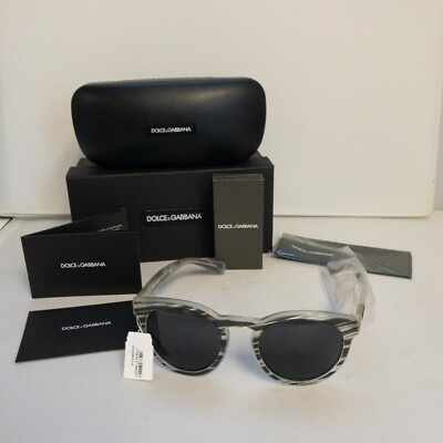 NWT Dolce & Gabbana Black 51mm Stripe Sunglasses Guaranteed  display picture 1