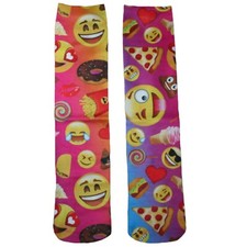 Emojicon Treats with Faces Big Girls Knee High Socks ages 6-13 - NWT