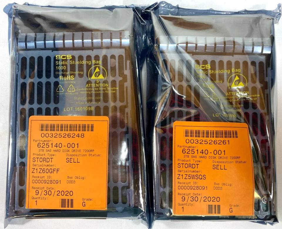 2x HP Enterprise 653959-001 652766-B21 3TB 6G SAS 7.2K 3.5in SAS MDL HDD - Image 2 of 4