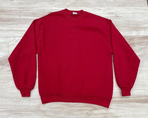 80s-90'S Jerzees Plain Blank Sweatshirt Trainer Made in USA Men's Size L Vintage cotton navy blue type Vintage Second Hand