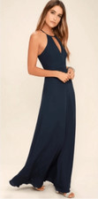 Lulus Beauty and Grace Navy Maxi Dress Size S