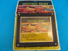 Vintage Hollywood NOS Visor Clip Registration Certificate Holder 1970's Black *