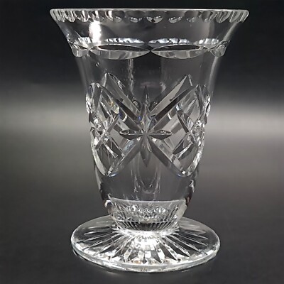Vase Kristall geschliffenes Glas 12,5 cm hoch - Vintage klein für Blumen Herzstück