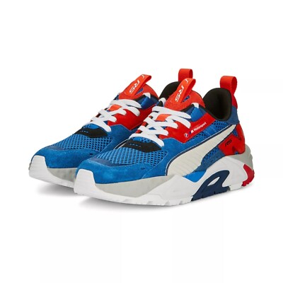 NEW PUMA BMW Motorsport x RS-Trck Cool Cobalt Red Blue Suede Shoes Size 9.5