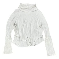 We The Free Ehite Waffle Knit Cowl Neck Sweater S