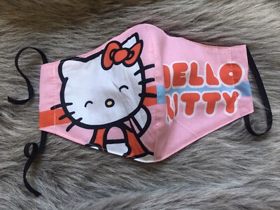 Hello Kitty Face Mask 3 Layers Adult: Washable. Adjustable. UK | eBay