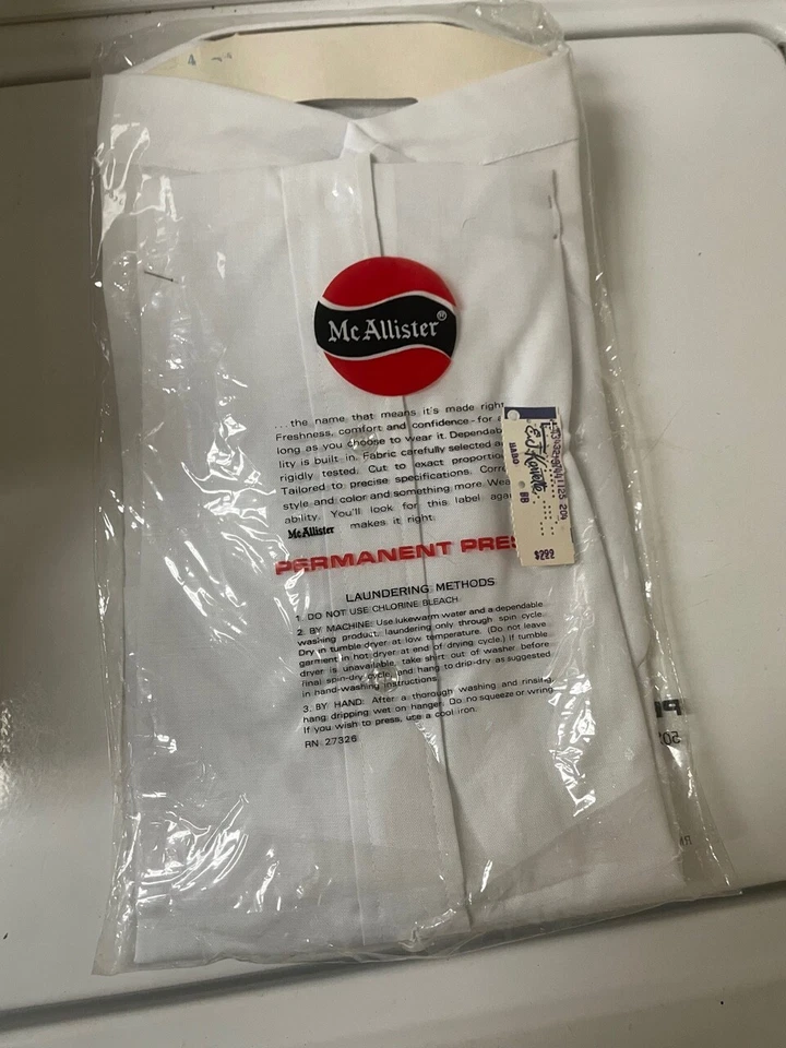 CAMISA DE VESTIR NUEVA DE COLECCIÓN para hombre años 60 McALLISTER mod chic cuello lengüeta JAPÓN 14 1/2 Foto 2 de 4