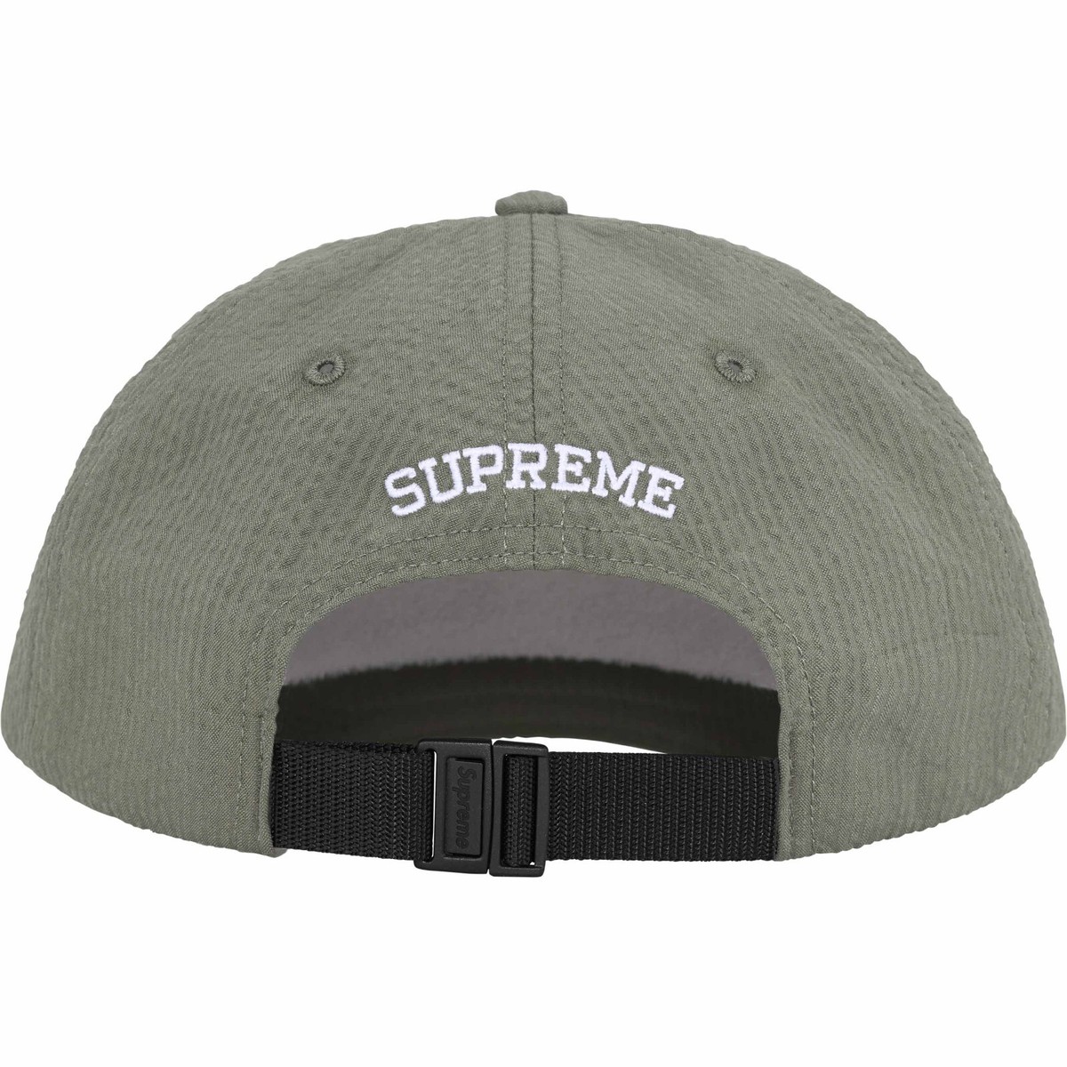 Supreme Seersucker S Logo 6-Panel Hat Cap - Olive Green Supreme Seersucker S Logo 6-Panel Hat Cap - Olive Green