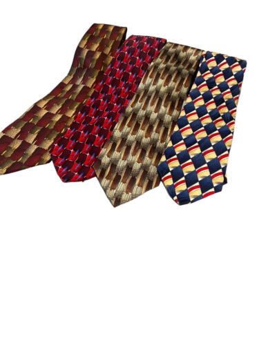 Jerry J. Garcia Ties 100% Silk Neckties Abstract Lot Of 4