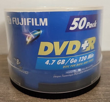 FUJIFILM DVD Plus R 4.7GB DVD R Blank Media Disc Lot 50 Pack Opened