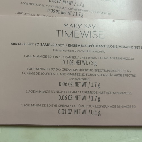 2 Mary Kay Timewise Miracle 3D Sampler Sets Combo to Oily Purse -Travel Card - Picture 2 of 4