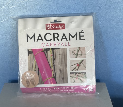 Yoga Mat Macrame Carryall Strap DIY Kit Jute and Beads 7 Piece Set NEW - 第 1/7 張圖片