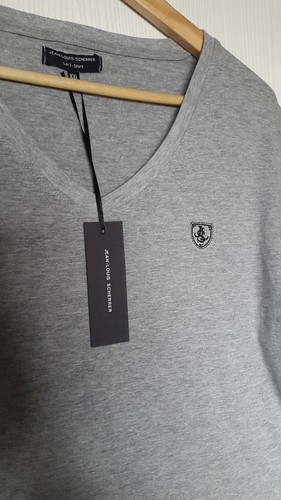 JEAN-LOUIS SCHERRER T-SHIRT HOMME EN COTON ET VISCOSE COLORIS GRIS CHINE XXL - Picture 4 of 7