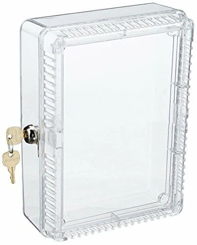 Clear Plastic Thermostat Cover Box with Key Lock, Tamper Proof, Large Size  783324961287