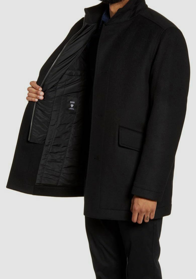 Black Wool Cashmere Peacoat Coxtan 