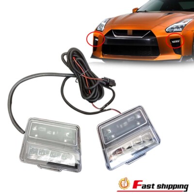 Pair LED Daytime Running Lights For 2017+ Nissan GTR R35 DRL Lamps