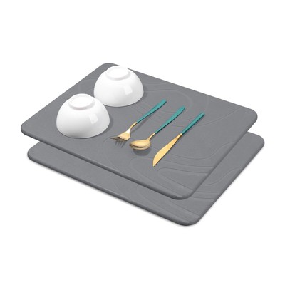 2 Pack Stone Dish Mat For Kitchen Counter Dirtresistant Quick Drying Fast Absorb