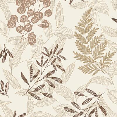 Grandeco Ciara Goldene Blätter Tapete Creme Metallic Struktur Kleister The Wall