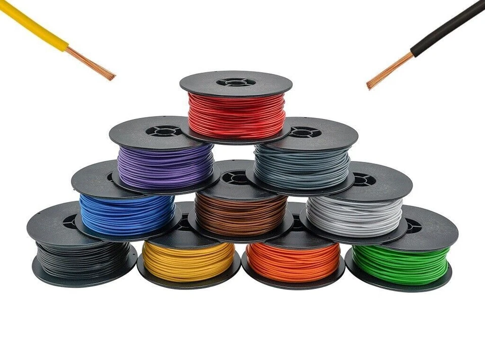 SCHÖNWITZ Litze Kabel 0,5mm² LIY Kupferschaltlitze 50 Meter Spule 0,50mm² Cu Ringleitung