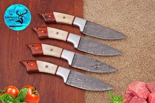 CUSTOM HANDMADE FORGED DAMASCUS STEEL CHEF STEAK KNIFE KITCHEN SET 1621
