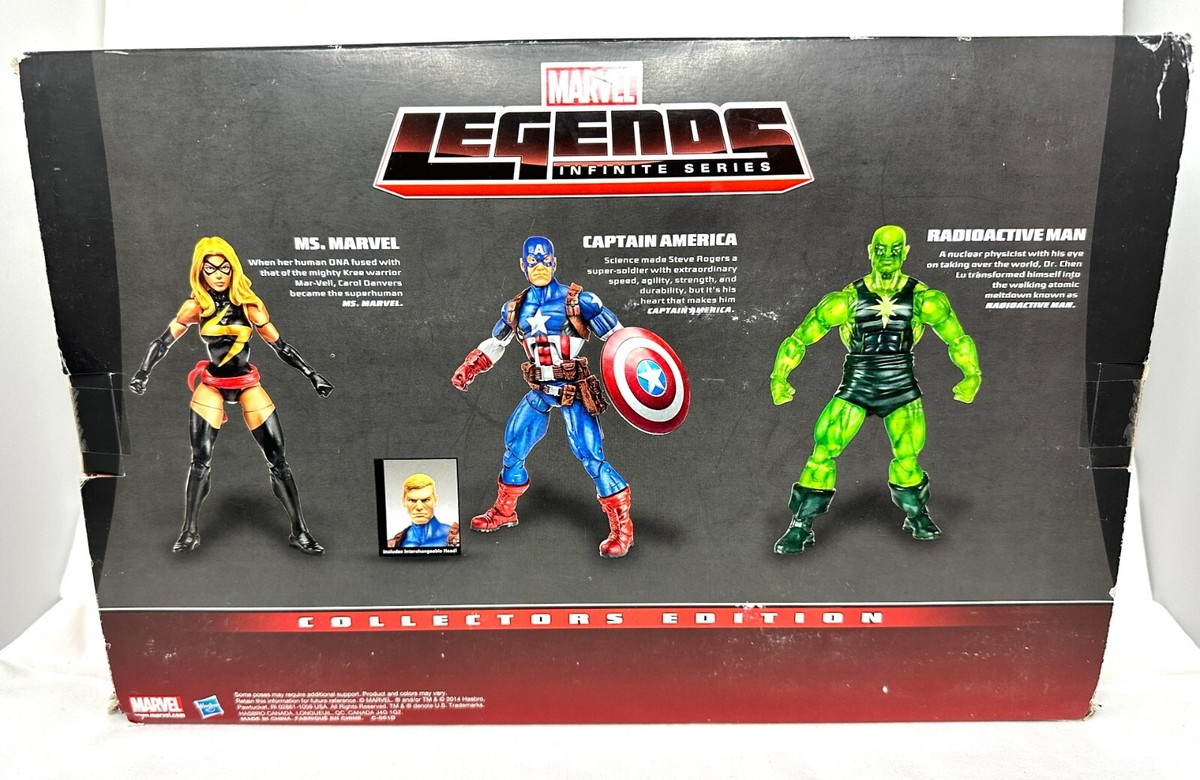 Marvel Legends Ms Marvel Captain America Radioactive Man 3 pack