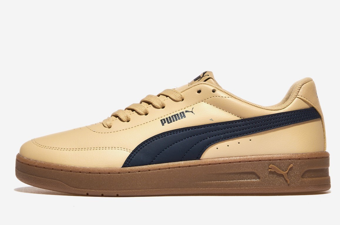 PUMA COURT CLASSIC CLEAN men's shoes 402223-09 Light Sand-New Navy