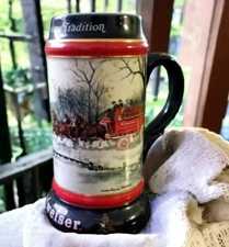 1990 Stein Made For Anheuser Busch Beer Ceramic Made In Brazil 