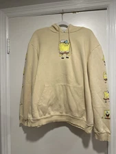Nickelodeon Sponge Bob Mens Sz: XL Yellow I’m Ready Graphic Meme Hoodie