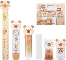 7 Pcs Cute Capybara Stationery Set Cartoon School Supplies Kawaii Office Supplie