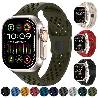 Silikon Armband für Apple Watch 3 4 5 6 7 8 9 10 11 SE Ultra 3 49mm Ersatz Band