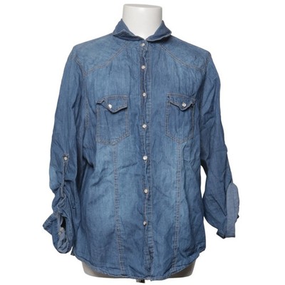Amo&Roma, Jeanshemd, Größe: 58, Blau, Einfarbig, Denim, Damen #mMF