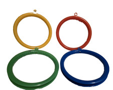 4 Vtg Wright's Roll-Eze Leader Spools Wheel Organizers Red, Yellow, Blue & Green