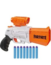Nerf Fortnite SR Blaster - 4-Dart Hammer Action - Includes Removable Scope and 8