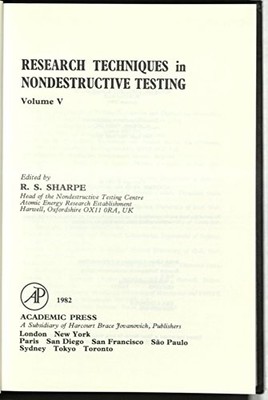 RESEARCH TECHNIQUES IN NONDESTRUCTIVE TESTING, VOL.V By R. S. Sharpe - Hardcover