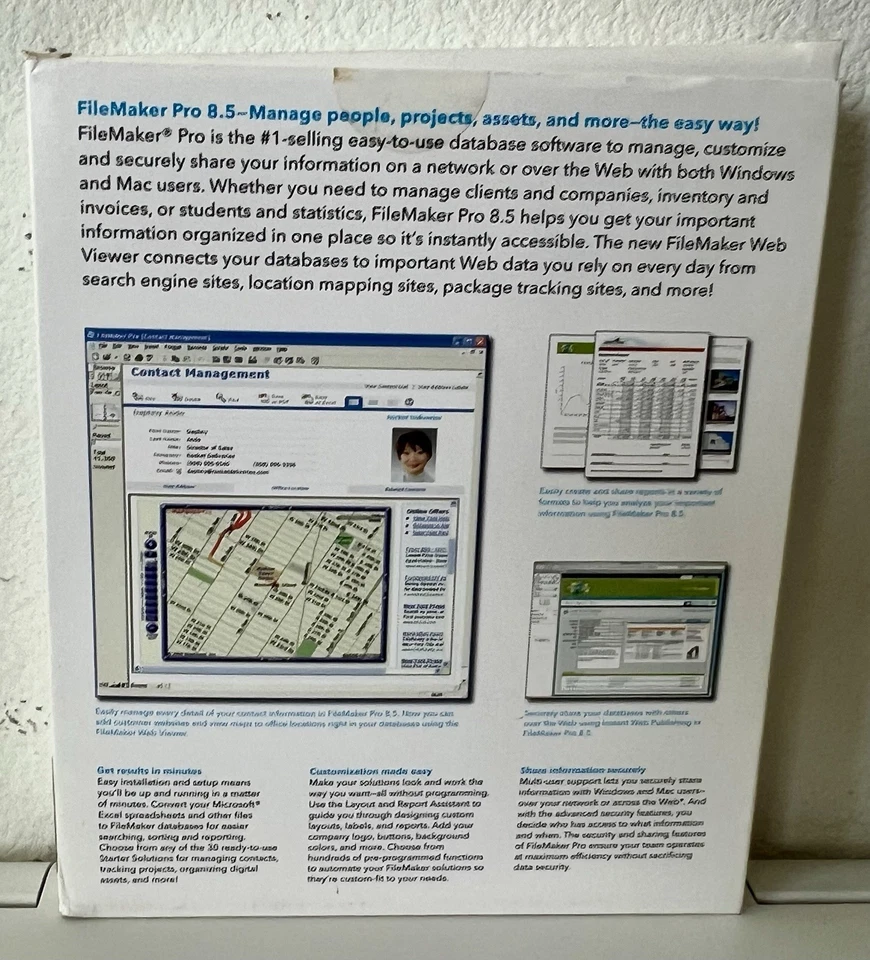 FILEMAKER PRO 8.0 ADVANCED SOFTWARE edizione di aggiornamento per Windows Mac. Completo - Immagine 3 di 4