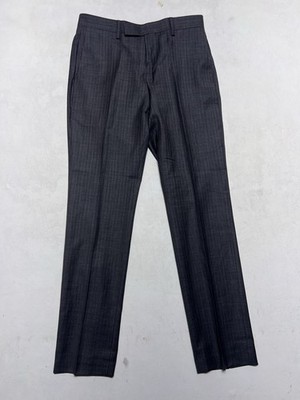 Marc Anthony 97% Wool Striped Dress Pants Size 30x32 Slim Gray Slacks Trousers