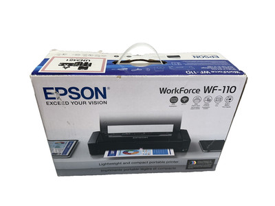 New Open Box Epson WorkForce WF-110 Wireless Mobile Inkjet Printer - Black