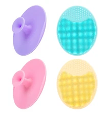 4 Pack Face Scrubber,JEXCULL Soft Silicone Facial Cleansing Brush Face...