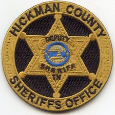 HICKMAN COUNTY TENNESSEE SHERIFF see back of patch SHERIFF POLICE PATCH