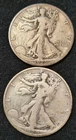 1929 D & 1929 S LIBERTY WALKING HALF DOLLARS == 90% SILVER