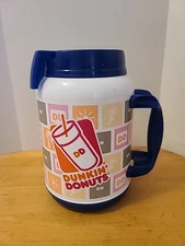 Vintage Dunkin' Donuts Insulated Travel Mug Whirley Gigantic 64oz Blue