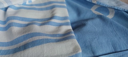 Wende-bettwäsche 200x200 baumwolle 4tlg Blau / Weiß Gestreift - Bild 2 von 2