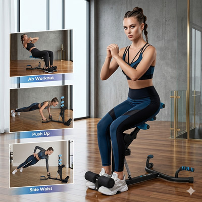 Deep Squat Machine Adjustable 300Lbs Home Gym Abs Glutes Legs Arms Trainer