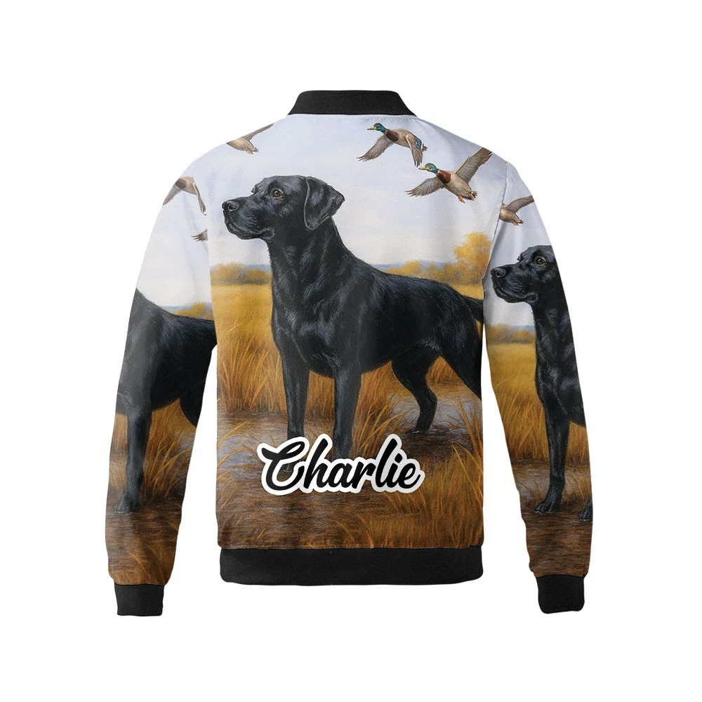Personalized Labrador Hunting Ducks Gift For Hunter Dog Lovers Bomber Jacket